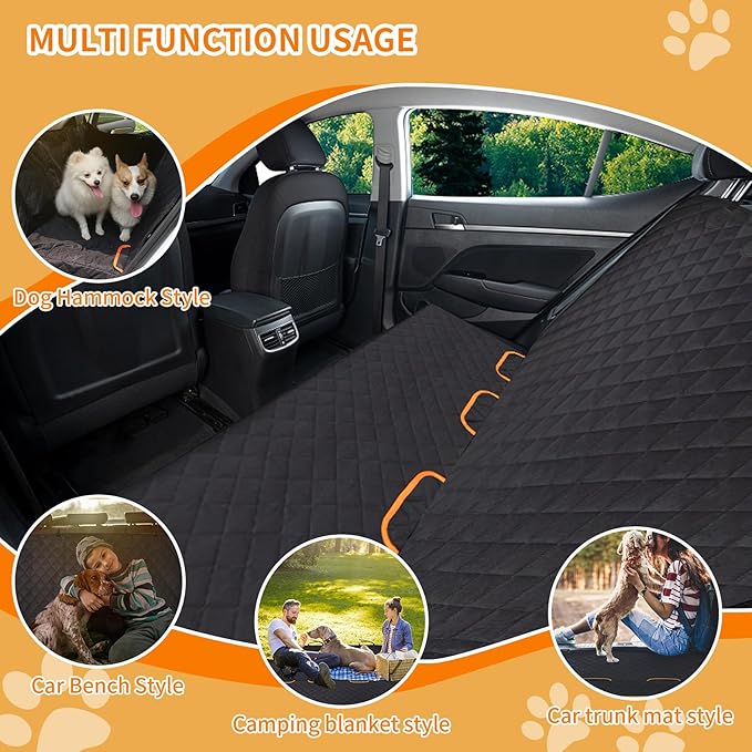 Dog Car Seat Cover for Back Seat 100% 600D 6-Layer