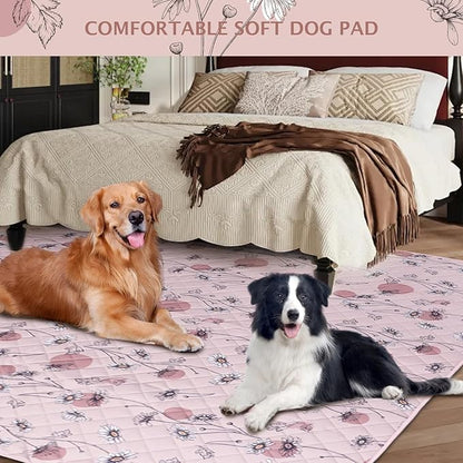 IEUUMLER Washable Pee Pads for Dogs Extra Large 71" x 71" 1 Pack EU007 (Pink 71"X71"-1pcs)