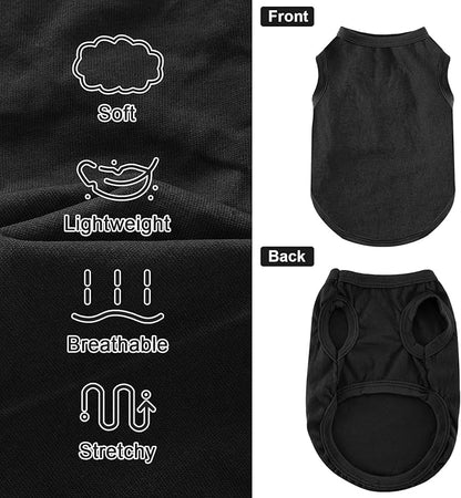 Dog Shirt Vest Clothes for Small Dogs Boy Girl Summer Solid Stretchy Puppy T-Shirts Soft Cool Breathable Lightweight Dog Sweatshirt Pet Cat Outfit