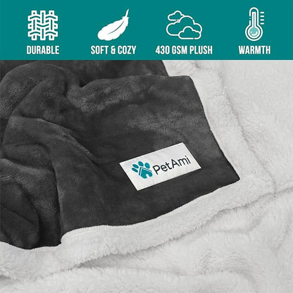 PetAmi WATERPROOF Dog Blanket for Medium Large Dog 60x40 Charcoal