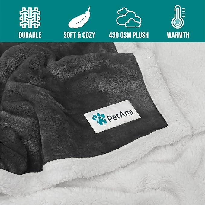 PetAmi Waterproof Dog Blanket For Small Medium Dog 29x40 Charcoal