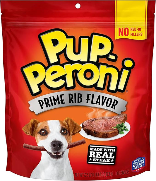 Pup-Peroni Dog Treats, Prime Rib Flavor, 22.5 Ounce, Made with Real Steak