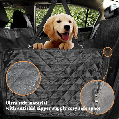 Honest Luxury Quilted Dog Car Seat Covers with Side Flap Pet Backseat Cover for Cars (57''Wx60''L)