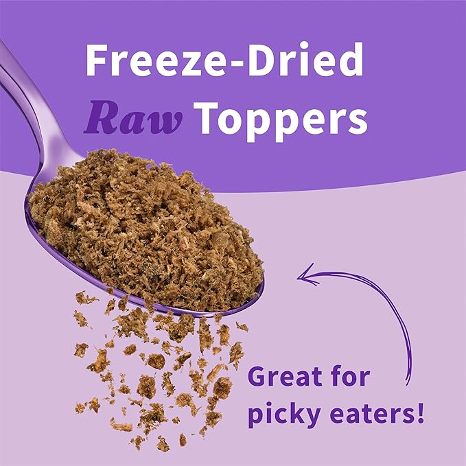 Halo Freeze Dried Raw Skin & Coat Topper, Beef And Salmon Skin Recipe, Raw, Real Meat Topper, All Life Stages, 1lb Bag