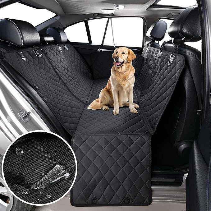Dog Car Seat Cover for Back Seat Pet Cover for Dogs Waterproof Dog Hammock for Car 600D Heavy Duty Non Slip Scratch Proof Backseat Cover for Dogs in Car