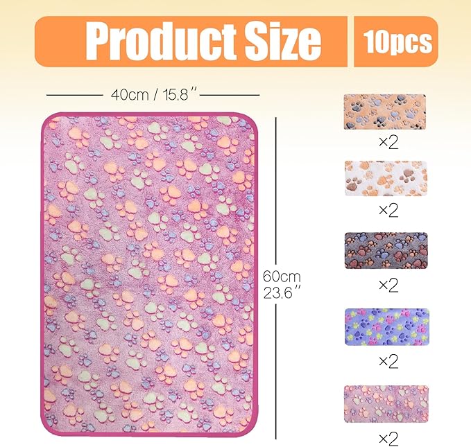 10 Pcs Pet Blankets 24"X16" Puppy