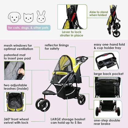 Petique Revolutionary Durable Pet Stroller 55LBS -