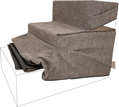 Best Pet Supplies Foldable Pet Stairs Cover for Foam Dog Ramps 3-Step