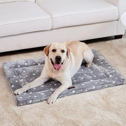 Figopage Stylish Dog Bed for Crate with Removable Machine Washable Prints,30x19 Inches