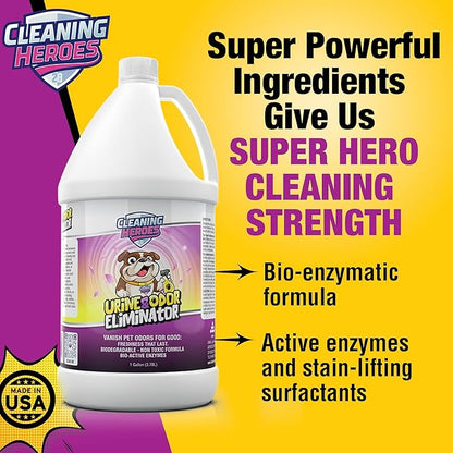 Pet Carpet Cleaner & Urine Odor Eliminator for Strong Odor 128oz Enzyme