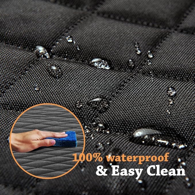 Honest Luxury Quilted Dog Car Seat Covers with Side Flap Pet Backseat Cover for Cars (57''Wx60''L)