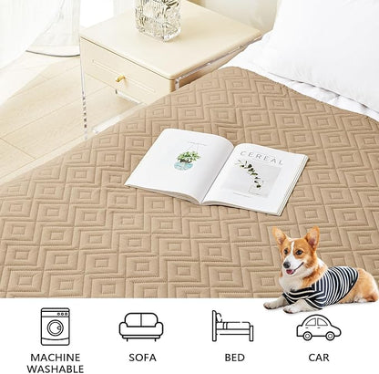 hyha Waterproof Dog Blanket, Soft Dog Bed Cover Pet Blankets, Waterproof Sofa Couch Cover for Dogs Washable, Reversible Pet Couch Covers for Sofa Furniture (68x82 Inch, Camel/Beige)