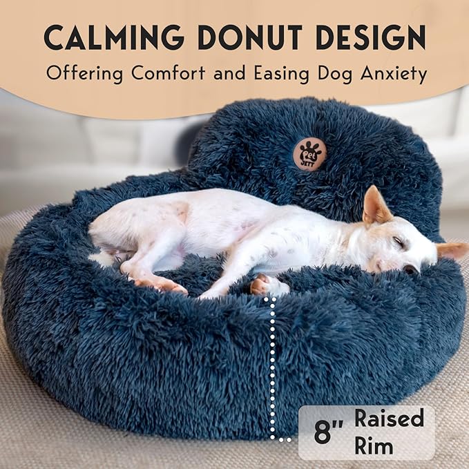 PetJett Calming Dog Bed for Medium Dogs 30'' Donut 45 lbs,