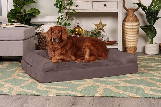 Furhaven Orthopedic Dog Bed for Large Dogs w/ Removable Bolsters & Washable Cover 95 lbs