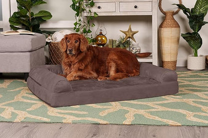 Furhaven Orthopedic Dog Bed for Large Dogs w/ Removable Bolsters & Washable Cover 95 lbs
