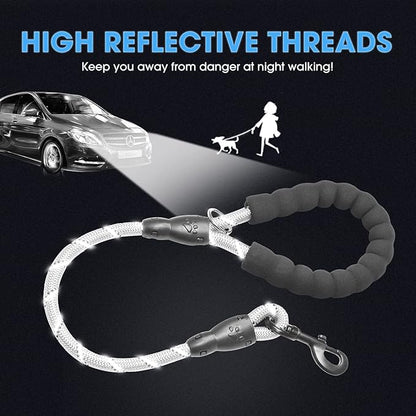 BAAPET 2/4/5/6 FT Dog Leash with Comfortable Padded Handle and Highly Reflective Threads for Small Medium and Large Dogs (2FT-1/2''