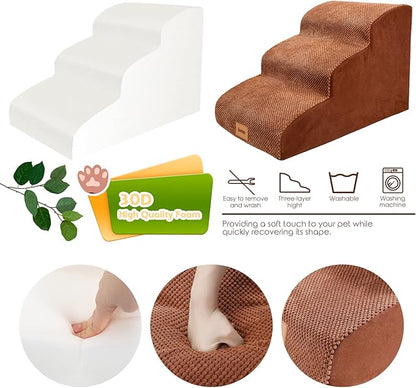 Foam Dog Stairs/Steps 3 Tiers 15.7" H
