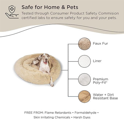 Best Friends by Sheri The Original Calming Donut Shag 2XL Dog Bed for Big Dogs 54"