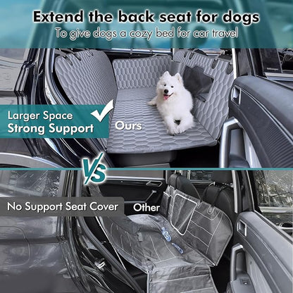 Back Seat Extender for Dogs-Supports 400lb Bottom-Detachable,600D Heavy