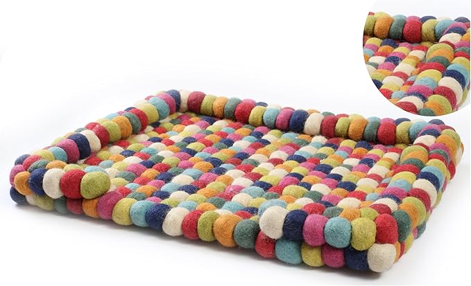 Felt Ball Dog Bed Fabric Pet Beds Luxury Cat Dog Bed Wool Bed for Cats Kittens