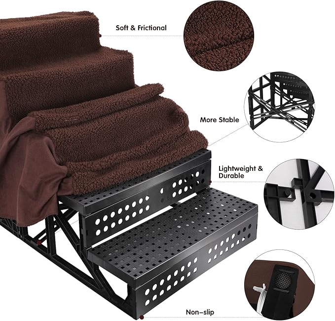 Topmart Plastic Dog Stairs 5 Tiers