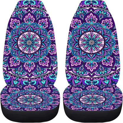 CLOHOMIN Mandala Lotus Car Front Seat Covers Seat