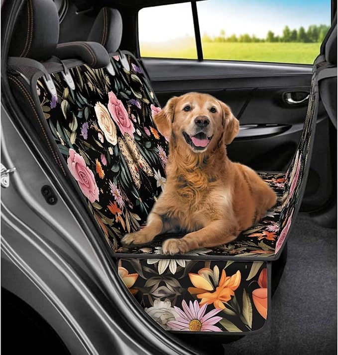 AFPANQZ Moon Flowers Car Back Seat Cover