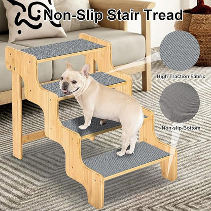 Dog Stairs for High Bed and Couch 4-Step Non-Slip