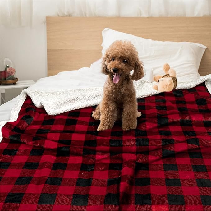 PetAmi WATERPROOFDog Blanket for Bed 80x60 Checker