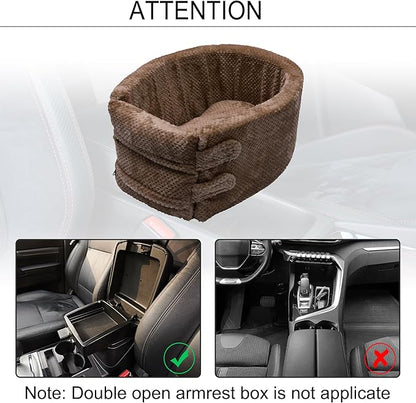 X AUTOHAUX Dog Car Seat Seat Adjustable Straps for Medium Small Sized Puppy Cat Seat Pets Soft Non Slip Bottom Travel Bed Brown