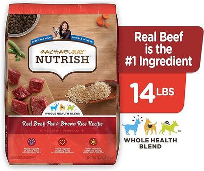 Nutrish Rachael Ray Premium Natural Dry Dog Food with Added Vitamins, Minerals & Taurine, Real Beef, Pea & Brown Rice Recipe, 14 Pounds (Packaging May Vary)