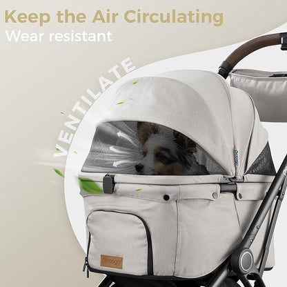 Folding Dog Stroller 4 Wheels 180 °