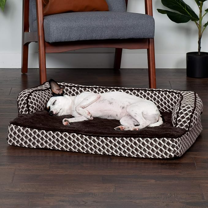 Furhaven Orthopedic Dog Bed for Medium/Small Dogs w/ Removable Bolsters & Washable Cover 35 lbs