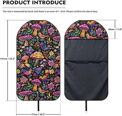 Mushroom Daisy Sweatproof Towel Car Front Seat Cover Non-Slip Bucket Seat Protector Easy to Install for Athletes