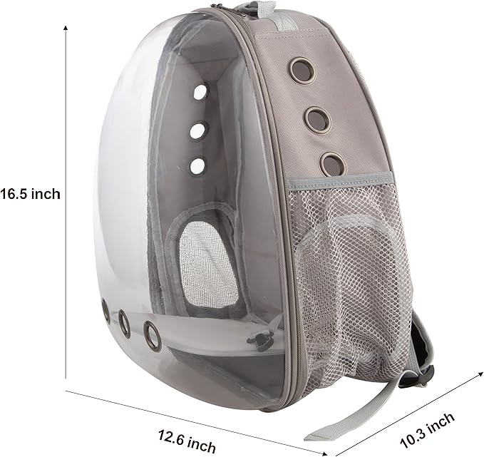 Cat Backpack Carrier Bubble Bag, Transparent Space Capsule Pet Carrier Dog Hiking Backpack, Small Dog Backpack Carrier for Cats Puppies Airline Approved Travel Carrier Outdoor Use Yellow Gray