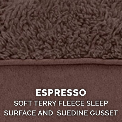 Furhaven Replacement Dog Bed Cover Terry & Suede Mattress, Machine Washable - Espresso, Large