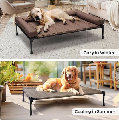 Veehoo Cooling Elevated Dog Bed + Waterproof Removable Pillow-Top Mat CWC2331B
