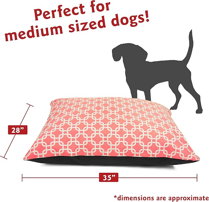 Majestic Pet Rectangle Medium Dog Bed Washable – Non Slip Comfy Pet Bed – Dog Crate Bed Super Value Pillow Dog Bed – Dog Kennel Bed for Sleeping 35 x 28 Inch