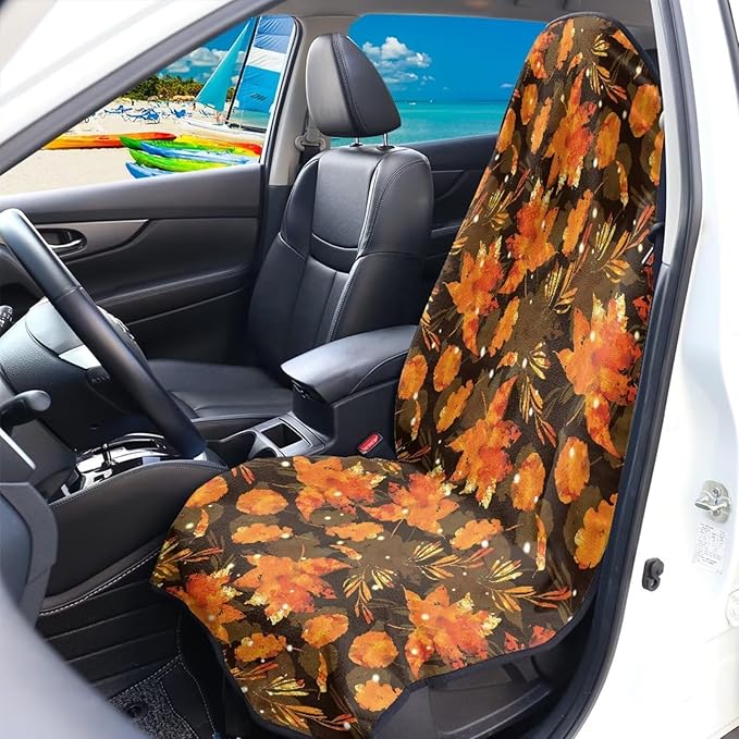 Yewattles Retro Maple Leaf Universal Waterproof Seat Cover