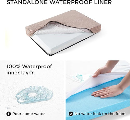 Bedsure Orthopedic Dog Bed for Medium Dogs 2-Layer Thick (30x20x3 Inches),