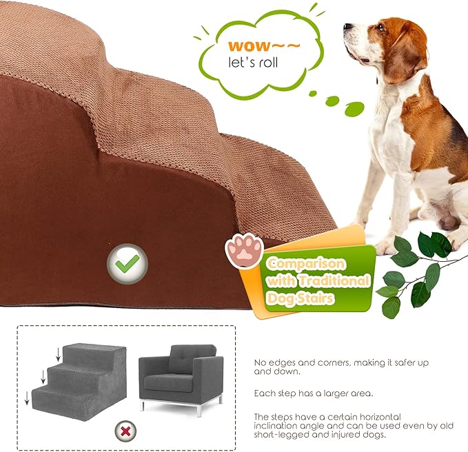 Foam Dog Stairs/Steps 3 Tiers 15.7" H