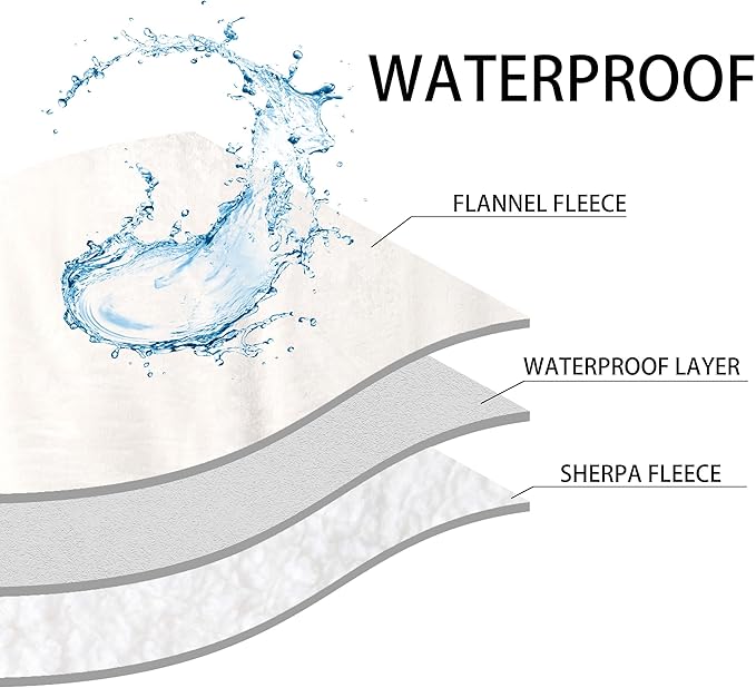 PETHUR Waterproof Dog Blankets for Large Dogs 40"x60", Beige