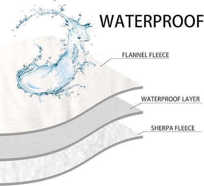 PETHUR Waterproof Dog Blankets for Large Dogs 40"x60", Beige