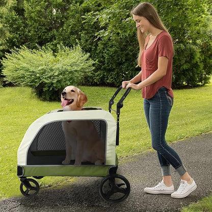 Dog Stroller for Large Dogs 132 lbs,Travel 2-3 Dogs(Green)