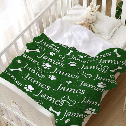Personalized Dog Blankets Dog Paw Print Blanket Puppy Blanket 40"x30" for