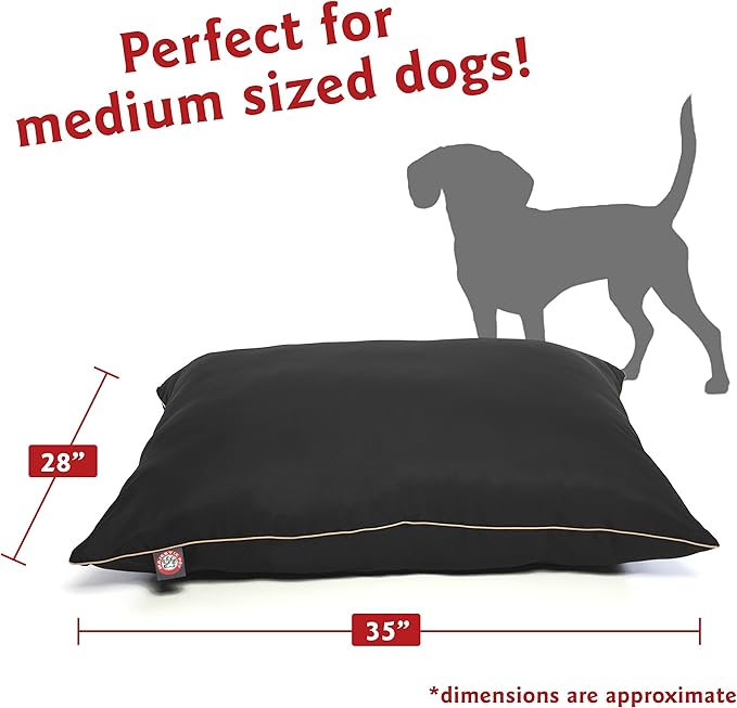 Majestic Pet Rectangle Medium Dog Bed Washable – Non Slip Comfy Pet Bed – Dog Crate Bed Super Value Pillow Dog Bed – Dog Kennel Bed for Sleeping 35 x 28 Inch