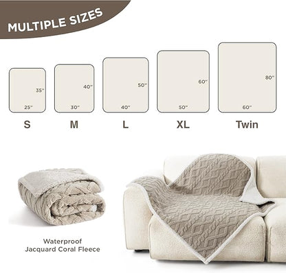 Bedsure Waterproof Dog Blankets for Medium Dogs 30"x40", Taupe