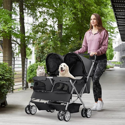 Double Pet Stroller 2 Dogs