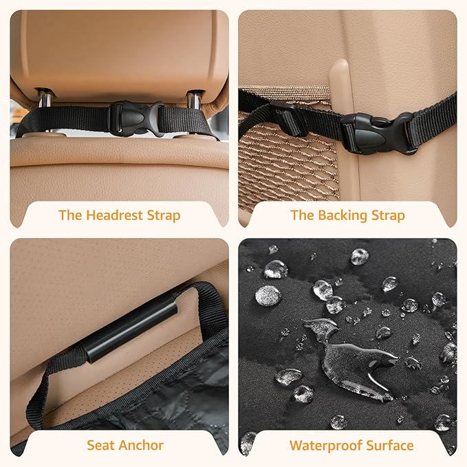 LOOBANI 2 Pack Front Dog Car Seat Cover: Waterproof Car Seat Covers for Dogs