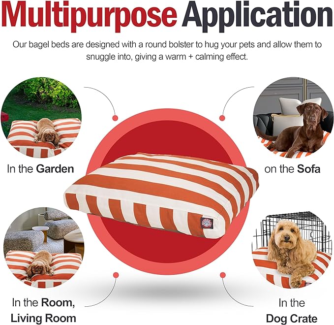 Majestic Pet Rectangle Medium Dog Bed Washable – Non Slip Comfy Pet Bed – Dog Crate Bed with Removable Washable Cover – Dog Kennel Bed for Sleeping 36x29x4 Inch